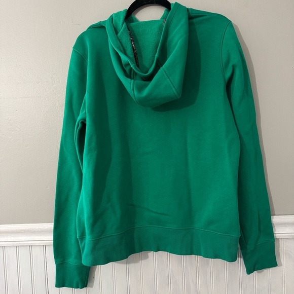 Under Armour Semi Fitted Green Hoodie w/ Pink Logo & White Stitch Pocket Size L - Picture 4 of 6